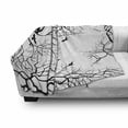 thumbnail image 3 of Nature Soft Flannel Fleece Throw Blanket, Birds Flying over Twiggy Tree Branches Autumn Season Sky View Artwork Print, Cozy Plush for Indoor and Outdoor Use, 60" x 80", Black and White, by Ambesonne, 3 of 6