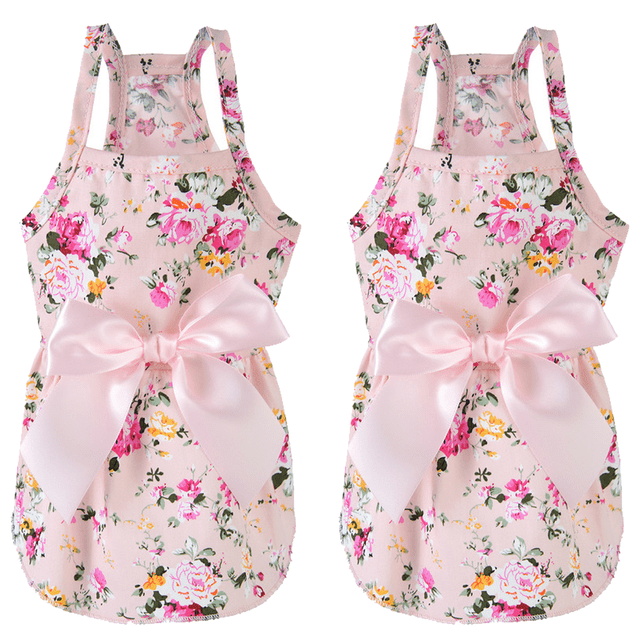 Vestido floral con lazo para perro, vestido de princesa para mascota, vestido de verano para perro, vestido de princesa para perro, vestido de verano para cachorro