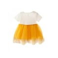 thumbnail image 2 of Fashion Summer Baby Girl Princess Dress Fake 2 Piece Toddler Mesh Design Short Sleeve Cotton Sundress, 2 of 7