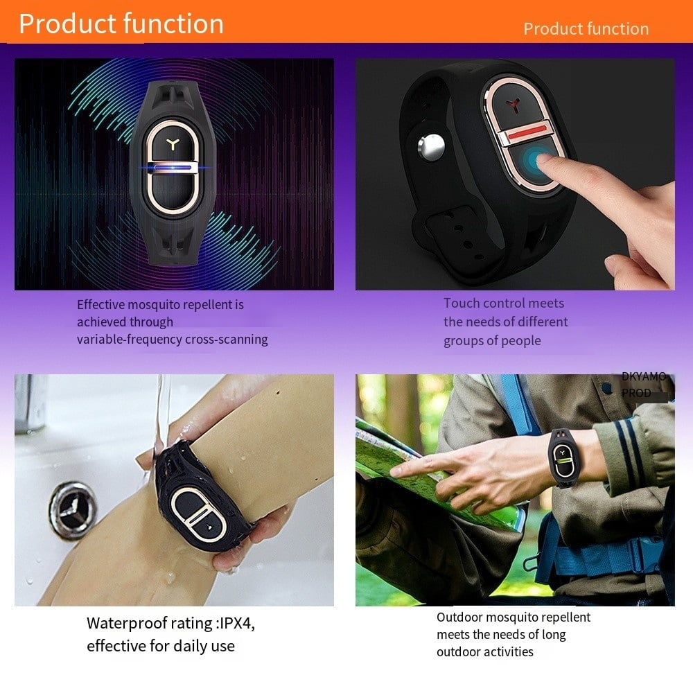 Portable Ultrasonic Mosquito Repellent Bracelet for Kids and Adults - Effective Anti-Mosquito Device for Outdoor and Home Use