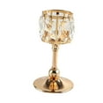 thumbnail image 1 of Candelabro de cristal moderno para velas de té para Navidad, bodas, inauguración de la casa oro S, 1 of 7