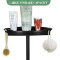 thumbnail image 5 of No-Drill Corner Shower Caddy Tension Pole, Rust-Resistant Bathroom Storage Organizer with 4-Tier Adjustable Shelves & Rubber Pad, 101.6''- 122'' Height, Black, 5 of 8