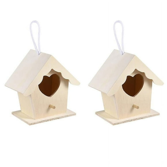 2 piezas Casa de pájaros de madera