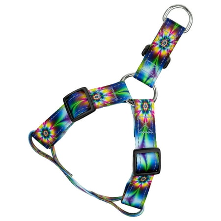 Harness Tie - Country Brook Petz | Tie Dye Flowers Reflective Step-In Dog Harness