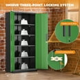 thumbnail image 4 of SOLAURA 71" Metal Garage Storage Cabinet with Locking Doors and Adjustable Shelves for Home, Office(Black Green), 4 of 7