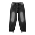 thumbnail image 5 of Karymi Jeans for Women Vintage Loose Straight, High Waist Denim Long Pants, Roll Cuff Wide Leg Trousers with Pockets, 5 of 6
