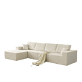thumbnail image 4 of Topcobe 139.3" Luxe Modular Sofa Section, Effortless Boneless Couch, Ottoman & Pillow Set, Ideal Living & Bedroom Space, Beige Comfort, 4 of 12