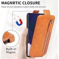 thumbnail image 3 of Zipper Wallet Case for Samsung Galaxy S22 Ultra 5G (Not S22), PU Leather [Card Holder Slot Handbag] with Adjustable Kickstand Flip Phone Cover for Samsung Galaxy S22 Ultra 5G SDLL Orange, 3 of 7