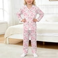 thumbnail image 3 of Teen Easter Pajamas for Girls Silk Pajamas Kids Long Sleeve Cute Print Button down Nightwear Lounge Set 12-13 Years Pajamas Boy, 3 of 3