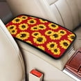thumbnail image 2 of Bingfone Car Four-Season Universal Armrest Box Mat,Car Armrest Seat Cover Soft Leather Waterproof Armrest Cover Center Console Mat-Sunflowers On Red, 2 of 7
