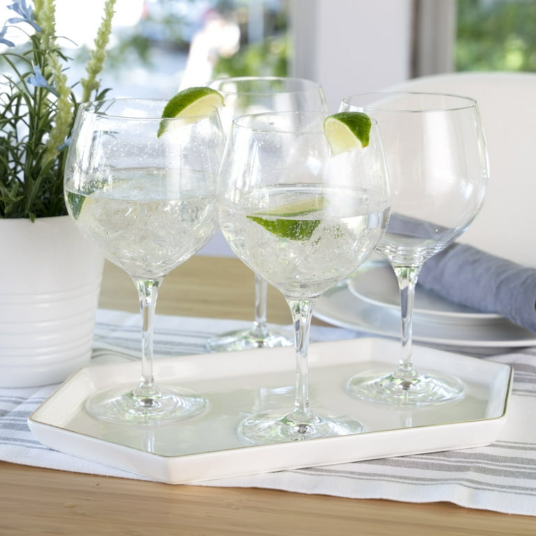 Glasses Set of 4 Tall Drinking Glasses. 18oz Cocktail Glass Set