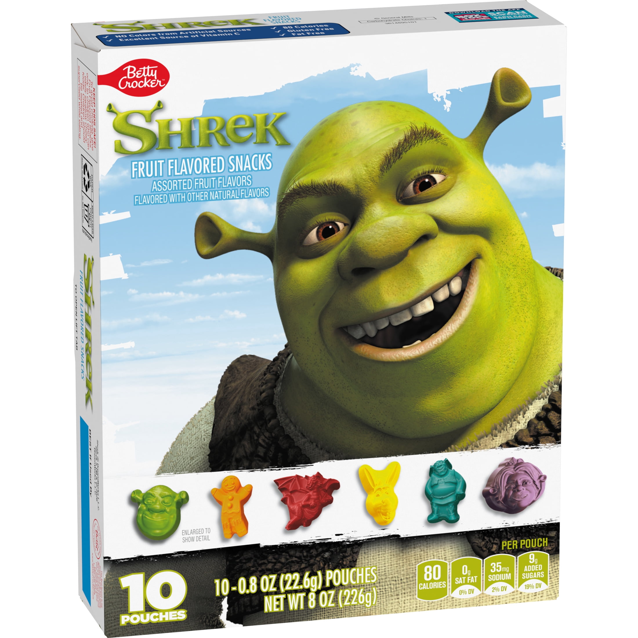 Shrek Fruit Flavored Snacks, Gluten Free, 10 Ct, 8 oz