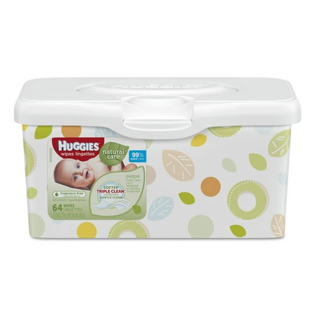 Huggies Natural Care Baby Wipes, Fragrance Free, Pop-Up Tub (64 count)
