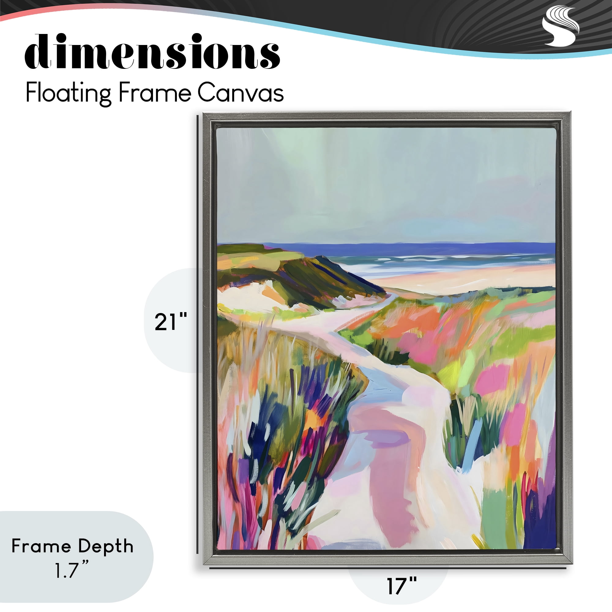 Stupell Industries Pathway Through Pastel Sand Dunes Gray Framed Floater Canvas Wall Art, design by The Prints Vibe