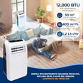 thumbnail image 2 of Aire Acondicionado Portátil SereneLife 12000 BTU para Espacios de hasta 50 m2 Incluye Control Remoto y Kit de Montaje, 2 of 7