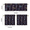 thumbnail image 6 of Kitchen Curtains 24 Inch Short - 3 Panel Set, Rod Pocket Window Curtain, 100% Polyester for Farmhouse, Cafe, Kitchen, Living Room, Bedroom, Galaxy & Space-Themed Design, Easy Wash, 6 of 6