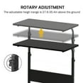 thumbnail image 6 of SogesPower 31.5" Adjustable Mobile Side Table with Card Slot and Wheel, Design for Home- Black, 6 of 8