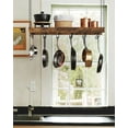 thumbnail image 6 of Hanging Pot Rack, Ceiling Wall Mounted Pot Rack for Kitchen, Industrial Style Pot Hanger with 18 Hooks, Cookware Storage Organizer, for Pots and Pans, Rustic Brown and Black, 6 of 15