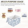 thumbnail image 7 of Floral on Blue Large Lidded Bin Foldable Storage Baskets Boxes Cubes Lids with 2 Handles for Home Bedroom Office 16.5x12.6x11.8inch, 7 of 7