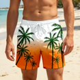 thumbnail image 3 of Kcolen Swim Trunks Men 7 Inch,Mens Swim Trunks High Stretch Hawaiian Board Shorts Beachwear for Men Beach Summer Swim Brief,Orange, 3 of 5