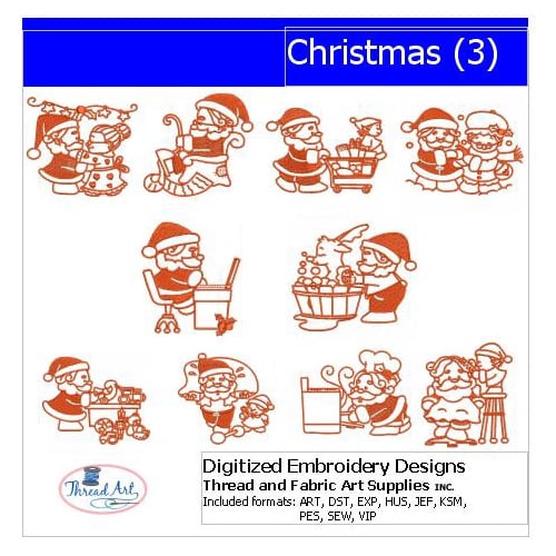 Christmas(3) Embroidery Designs All Popular Formats Included Loaded