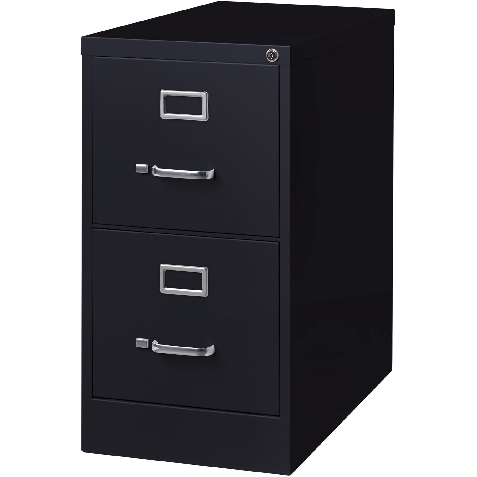 Lorell Vertical File - 2-drawer - 15" X 26.5" X 28.4" - 2 X Drawer(s) For File - Letter - Vertical - Security Lock, Ball-bearing Suspension, Heavy Duty - Black - Steel - Recycled