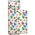 thumbnail image 2 of White Cartoon Dragons Snails Pattern Teens Toddler Nap Mat with Pillow, Sleeping Mat Bag for Preschool Daycare 59"x22", 2 of 6