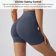 thumbnail image 6 of Women High Waisted Workout Shorts Butt Lifting Tummy Control Athletic Yoga Gym Shorts Navy Blue L, 6 of 7