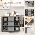 thumbnail image 4 of HOMCOM Kitchen Island on Wheels, Kitchen Cart with Drop Leaf Drawers Grey, 4 of 10