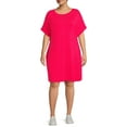 thumbnail image 2 of Terra & Sky Women's Plus Size Roll Cuff T-Shirt Dress, 2 of 5