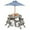Grey, variant on Costway Kids Wooden Table Set with Octagon Table 4 Stools & Removable Adjustable Umbrella Grey