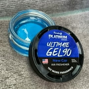 Paradise Air Platinum Series Ultimate Gel 90 Air Freshener for use in Auto, Home, Office, Bathroom. Net Weight 30g, New Car