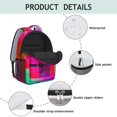 thumbnail image 4 of Red and Pink Checkered Pattern Backpack for School, Cute School Bag with Adjustable Shoulder Straps and Padded Back, 15.3"x11"x6.7", 4 of 5