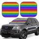 thumbnail image 1 of Balery Colorful Glitter Rainbow Parasol para parabrisas de coche de 2 piezas | Parasol plegable para parabrisas delantero de coche para la mayoría de sedanes-Small, 1 of 6