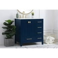 thumbnail image 2 of Elegant Decor Irene 32" Solid Wood and Stone Single Bathroom Vanity in Blue, 2 of 8