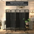 thumbnail image 2 of Red Lantern 5 1/2 ft. Tall Fiber Weave Room Divider - Black - 5 Panel, 2 of 6