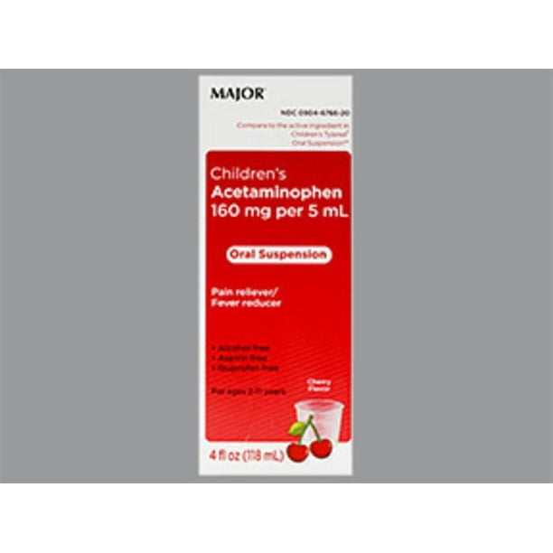 Major Children's Acetaminophen 160mg/5ml Cherry Suspension, 4 Fl Oz
