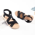 thumbnail image 4 of Women's Platform Wedge Heel Sandals - Comfortable Insole Lightweight Rubber Sole, Open-Toe Adjustable Elastic Strap Casual Summer Sandals, 4 of 7