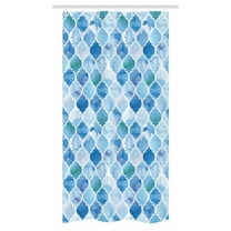 Moroccan Stall Shower Curtain, Oriental Arabic Mosaic Pattern in Watercolor Paint Retro Style Islamic Artwork, Fabric Bathroom Set with Hooks, 36W X 72L Inches Long, Pale Blue, by Ambesonne