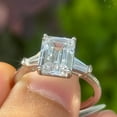 thumbnail image 6 of Flydeer Engagement Rings for Woman 925 Sterling Silver Emerald Cut Wedding Woman Rings 3CT 5A CZ Size 5, 6 of 8