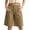 #04 Coffee 【Mix & Match: Stock Up on Your Favorite Colors】, variant on Women's Solid Color Casual Diagonal Five Quarter Shorts With Pockets, Polyester Mid Waist Stretchy Flowy Hem, Functional Side Pockets, Lightweight Pull On For Home Daily Wear