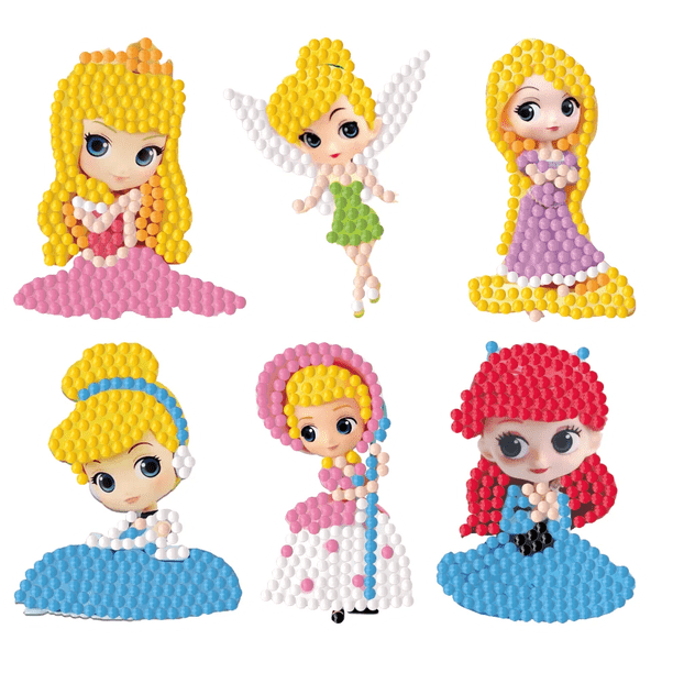 Kits de pegatinas de pintura de diamantes de Disney para niños, Stitch de princesa de dibujos animados, pegatina de mosaico de Arte de diamantes por números, juguetes artesanales, regalos