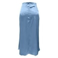 thumbnail image 4 of Gbsyewxs Womens Skirts Midi Skirt High Waist Solid Color Straight Elegant Party Women'S Skirts Blue, 4 of 5