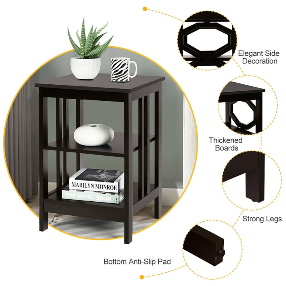 Finihen Side End Table, 3-tier Nightstand Sofa Side End Accent Table, Bed Side Tables, for Living Room, Bedroom, Coffee Finihen Side End Table, 3-tier Nightstand Sofa Side End Accent Table, Bed Side Tables, for Living Room, Bedroom, Coffee