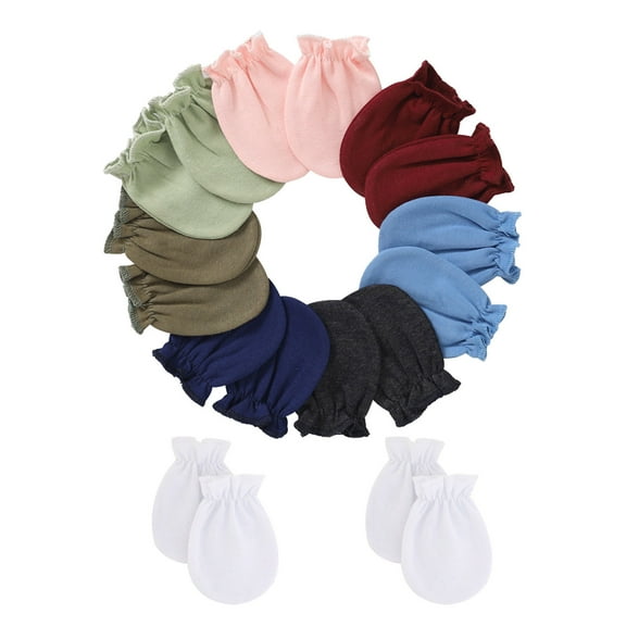 Baby Cotton Gloves 9 Pairs Multicolor Soft Gentle Elastic Wrist Protect Baby Fingers Suitable for Various Occasions