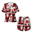 thumbnail image 4 of Picia Buffalo Plaid Love And Gnome Pajamas Sets for Women Soft Short-Sleeved Pjs with Lounge Shorts Two Piece Sleepwear-3X-Large, 4 of 9
