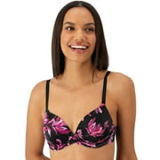 Maidenform® One Fab Fit® Modern Demi T-Shirt Underwire Bra DM7543 Color: Black Luxe Bloom Size: 38 C