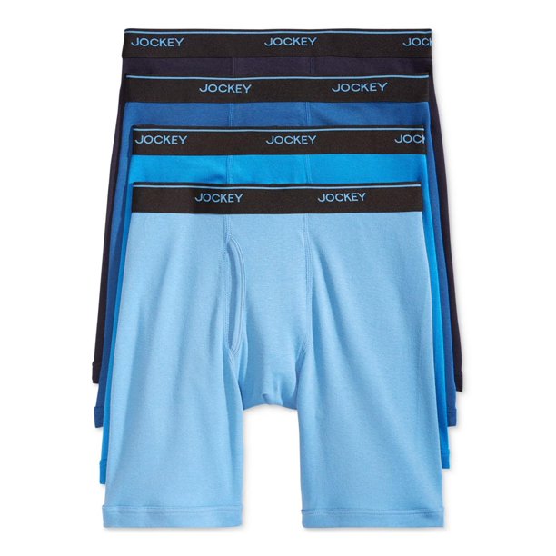 Jockey Jockey Mens MidRise Moisture Wicking Boxer Briefs Blue L
