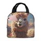 thumbnail image 1 of Fotbe Fluffy Alpaca Mountain Meadow Bolsa Térmica con Estampado y Forro de Aluminio Grueso Bolsa de Almuerzo con Bolsillo Frontal para Hombres y Mujeres, Ideal para Trabajo, Escuela, 1 of 8