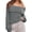 Gray, variant on Fall Winter Womens Top Oversized Batwing Boat Neck Knit Casual Pullover Off Shoulder Sweater